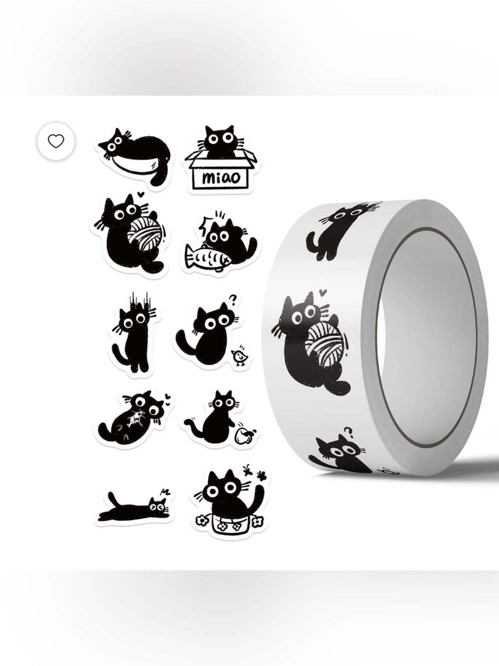 Black cat stickers 500